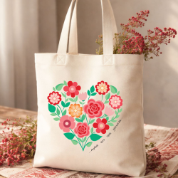 Торба Срце со цвеќина